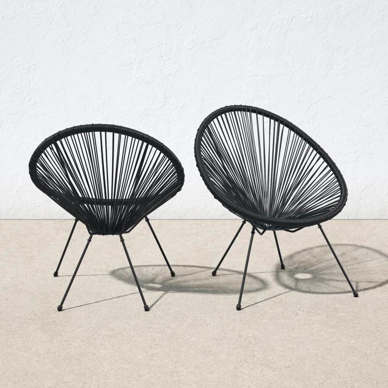 Outdoor Acapulco Woven Accent Chair Weave Patio Chair (Set of 2)