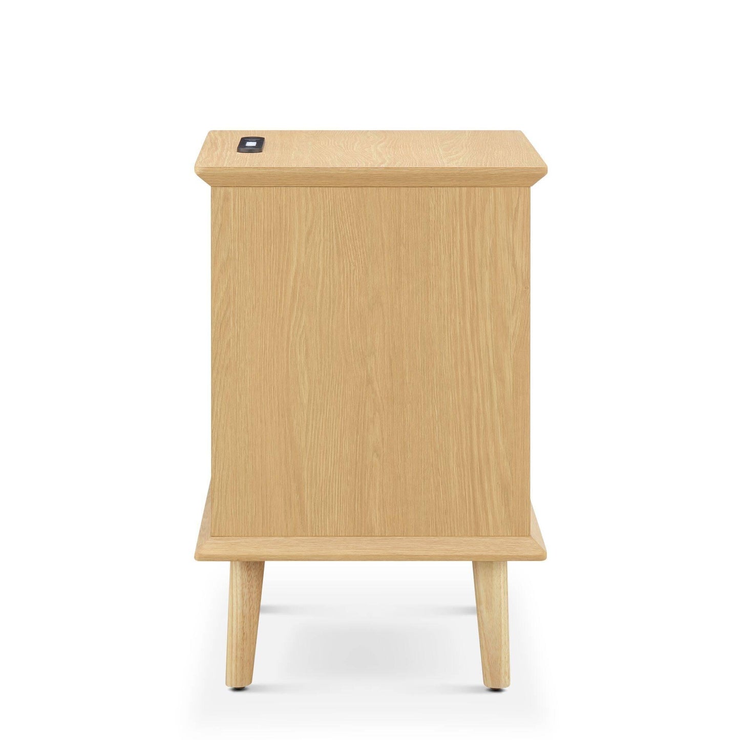 Rattan Accent Side Table with Drawer Storage & Lower Open Shelf 18"W x 15.25"D x 23.75"H