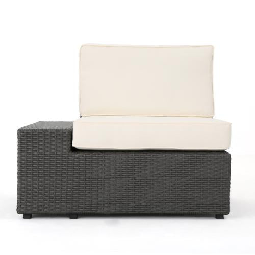 Resin Outdoor Patio Furniture Collection, Arm Chair (L & R) Grey Wicker Armless Sectional Sofa Seat