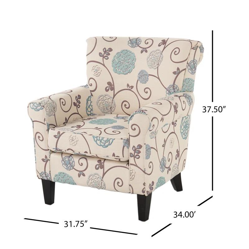 Roseville Fabric Floral Club Chair