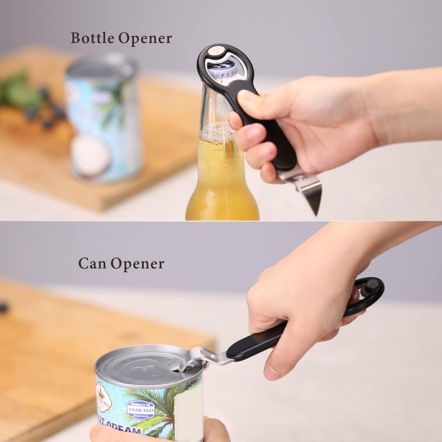 KITCHENDAO Bottle Opener and Can Opener with Magnetic 2 in 1