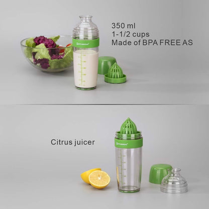 KITCHENDAO Salad Dressing Container 2 in 1 with Citrus Juicer, BPA Free