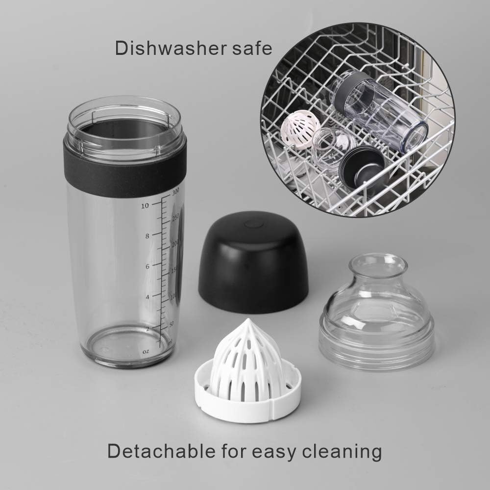 KITCHENDAO Salad Dressing Container 2 in 1 with Citrus Juicer, BPA Free