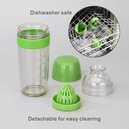 KITCHENDAO Salad Dressing Container 2 in 1 with Citrus Juicer, BPA Free