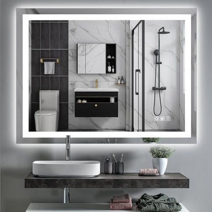 48" x 36" LED Bathroom Mirror with Anti-Fog and Touch Sensor – Modern Frameless Lighted Wall Mirror for Bathroom Vanity, Shower Room, or Dressing Area