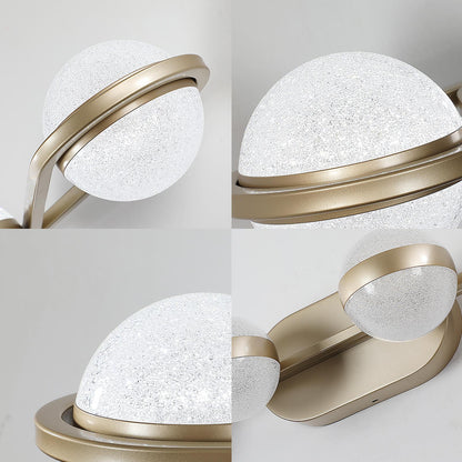 43" Gold Minimalist LED Bathroom Vanity Light with Crystal Sand Acrylic Shades, 6-Light Wall Mounted Decorative Lighting Fixture, Suitable for Bathroom Vanity Mirror