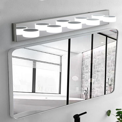 37" Modern 5-Light LED Vanity Light Fixture - Chrome Finish with Acrylic Light Shades - Energy-Efficient Bathroom Wall Sconce - Dimmable for Mirror, Shower, and Bathroom Decor