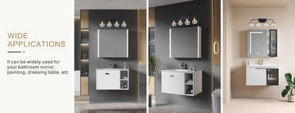 Home Decorative Bedroom Bathroom Vanity Light Matte Black Antique Brass Iron Glass 4-Light E26 Bulb Wall Mounted Light