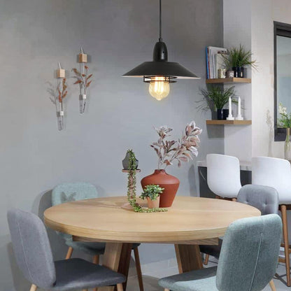 Farmhouse Vintage Pendant Light Black Fixture Pendant Lights with Spring Frame Adjustable Metal Hanging Lamp for Kitchen Island Dining Room Bedroom Living Room Barn Entryy, E26