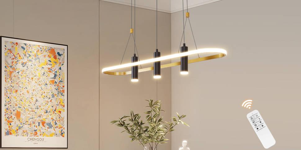 Javeriah 4 - Light Black/Gold Dimmable LED Pendant Light[No Bulb]
