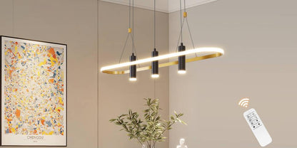 Javeriah 4 - Light Black/Gold Dimmable LED Pendant Light[No Bulb]