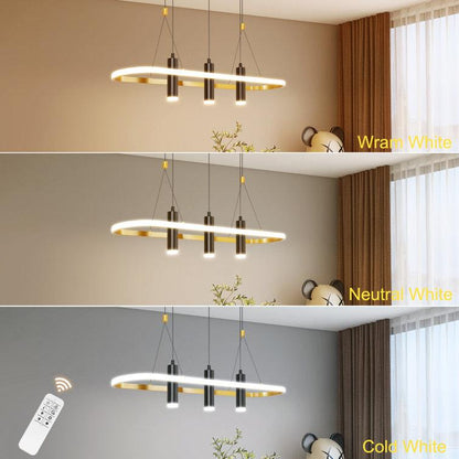 Javeriah 4 - Light Black/Gold Dimmable LED Pendant Light[No Bulb]