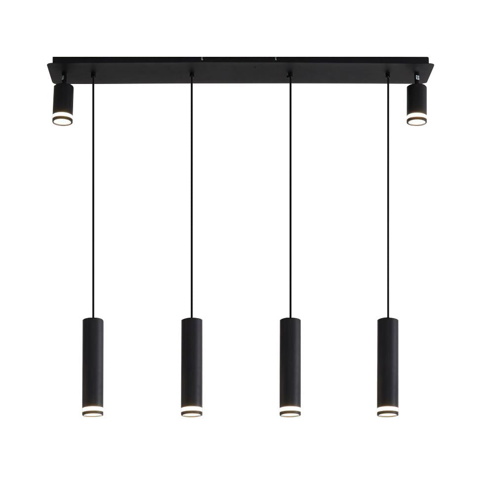 Angelina 6 - Light Matte Black Kitchen Island Pendant[No Bulb]
