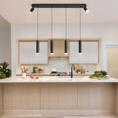 Angelina 6 - Light Matte Black Kitchen Island Pendant[No Bulb]