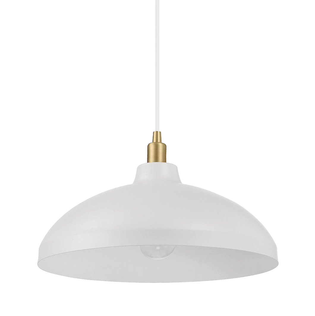 Astral Single Light White Pendant Lamp with Golder Brass Finish for Entrance Kitchen Island 14"D × 8"H