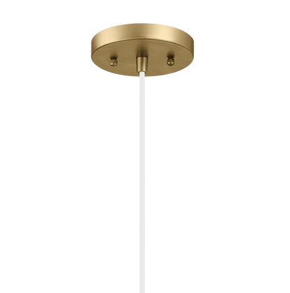 Astral Single Light White Pendant Lamp with Golder Brass Finish for Entrance Kitchen Island 14"D × 8"H