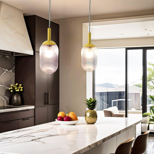 Gemma Pendant Lamp - Gold and Clear  110-120V 1PC