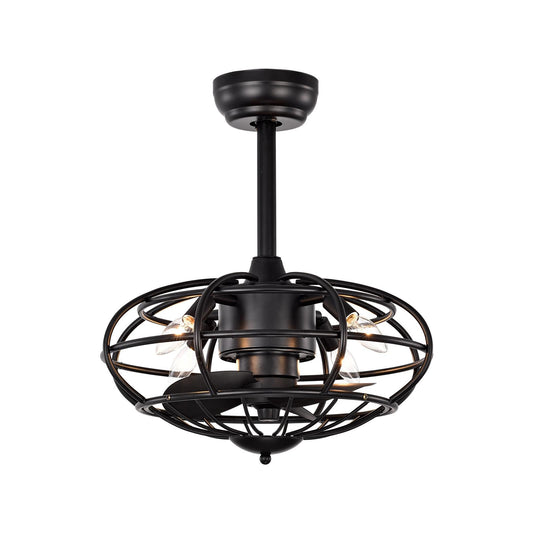 18.1" Caged Ceiling Fan with  Remote Control,Timer, 3 Speeds Indoor Ceiling Fan for Farmhouse, Bedroom Living Room(No include Bulbs)
