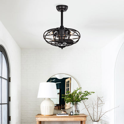 18.1" Caged Ceiling Fan with  Remote Control,Timer, 3 Speeds Indoor Ceiling Fan for Farmhouse, Bedroom Living Room(No include Bulbs)