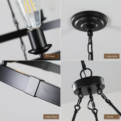 Retro style Large 2-Tier circular ceiling Ironwork chandelier