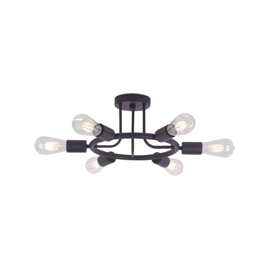 6 Light  Modern Sputnik Lights Semi Flush Mount Ceiling Light Oil-Rubbed Bronze Finished