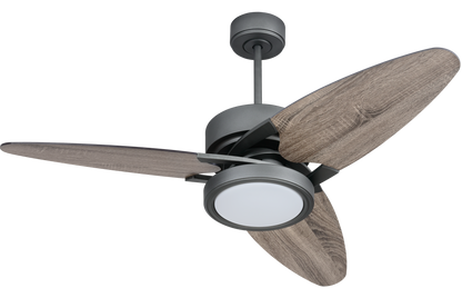 Light Pro 52 in. LED Indoor Jet Black Smart Ceiling Fan with Light Kit and Reversible DC Motor