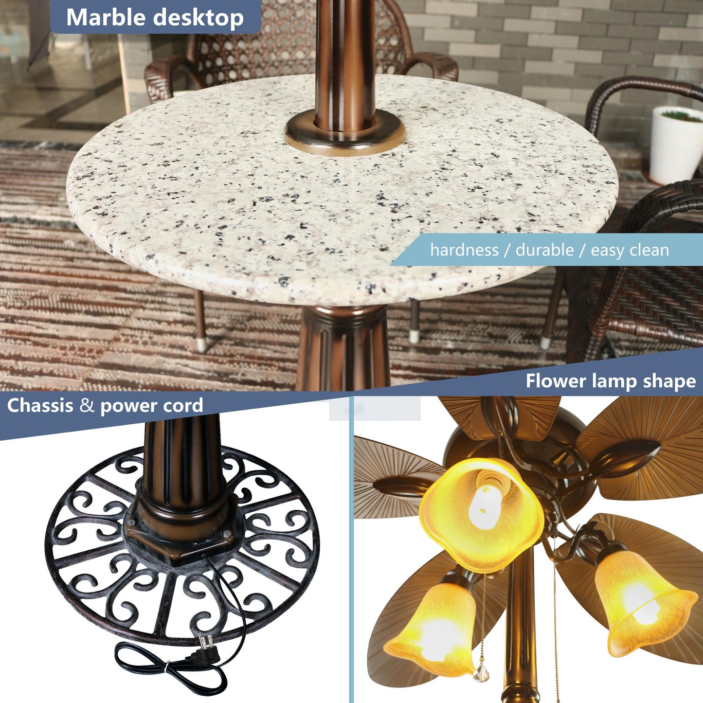 Light Pro 52 in. Indoor/Outdoor Brown Classic Ceiling Fan with
Light Kit and 5 ABS Plastic Blades