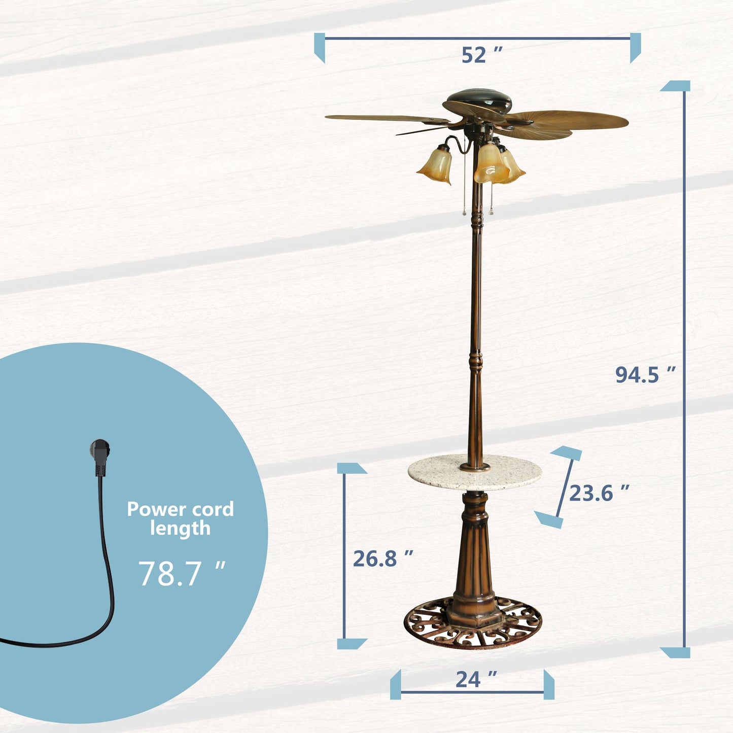 Light Pro 52 in. Indoor/Outdoor Brown Classic Ceiling Fan with
Light Kit and 5 ABS Plastic Blades