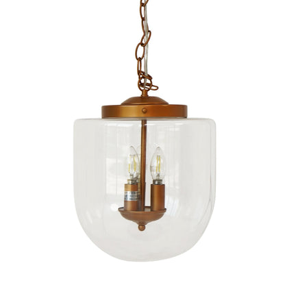 Delphi Pendant Lamp - Coarse Gold and Clear Glass