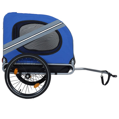 Large Folding Bike Trailer for Dogs – 120LB Capacity All-Terrain Pet Carrier, Durable Steel Frame for Cycling, Jogging, Camping & Outdoor Adventures, Blue-Gray
