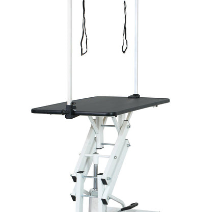 43 Inch Adjustable Heavy Type Hydraulic Pet Dog Grooming Table Upgraded Professional Drying Table Heavy Duty Frame with Adjustable Arm and Noose