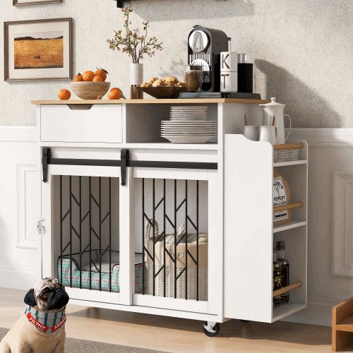 Furniture Style 2 in 1 PET FRIENDLY Dog Crate  Kitchen Island End Table Pet Friendly Furniture