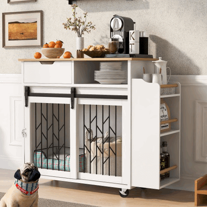 Furniture Style 2 in 1 PET FRIENDLY Dog Crate  Kitchen Island End Table Pet Friendly Furniture