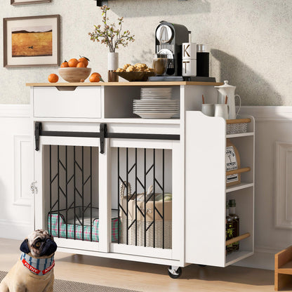 Furniture Style 2 in 1 PET FRIENDLY Dog Crate  Kitchen Island End Table Pet Friendly Furniture