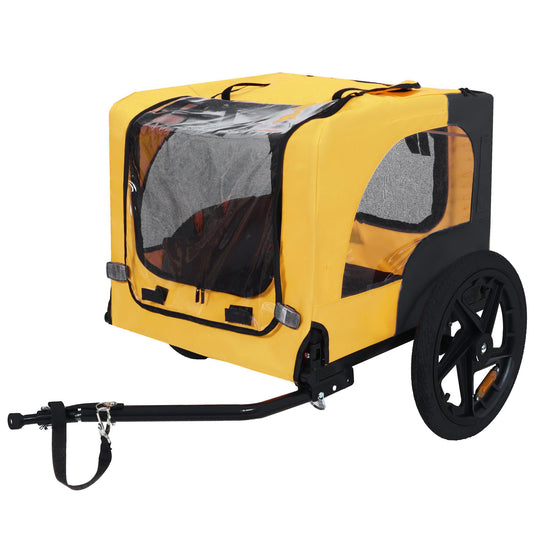 Pet Bike Trailer Dog Cart for Bicycle, Suitable for Small and Medium Pets, Easy Folding Cart Frame, Quick Release Wheel, Non-Slip Floor, Internal Leash