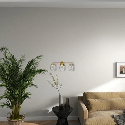 Luster Three Lights Vanity With Clear Glass for Bathrooms above Mirror  Wall Lamp - Satin Brass