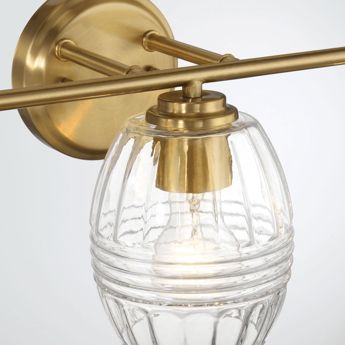 Luster Three Lights Vanity With Clear Glass for Bathrooms above Mirror  Wall Lamp - Satin Brass