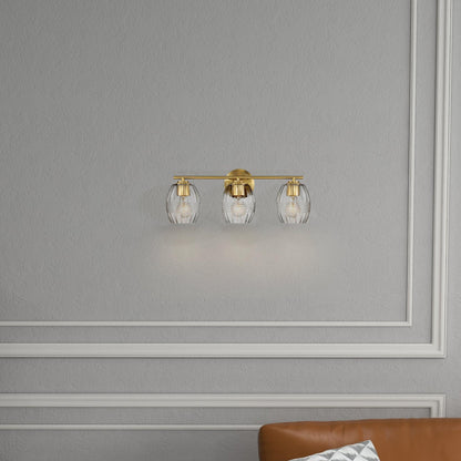 Twilight Brushed Gold Contemporary Vanity Light with Clear Glass, 22"W × 10"H × 7.48"E Dining Room Lighting Fixtures Hanging, Dining Light for Bedroom, Foyer, Hall, Kitchen, Living Room and Entryway