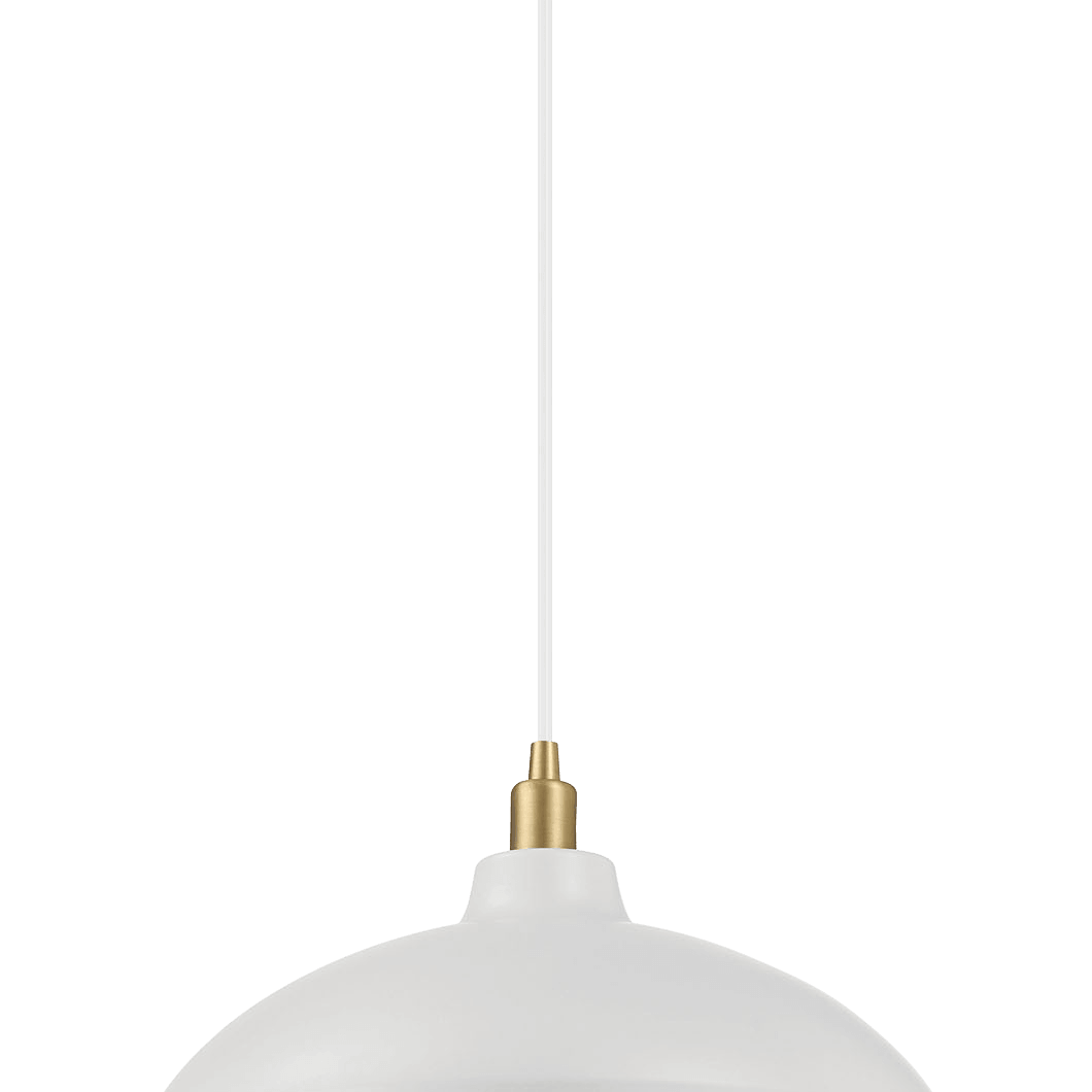 Astral Single Light White Pendant Lamp with Golder Brass Finish for Entrance Kitchen Island 14"D × 8"H
