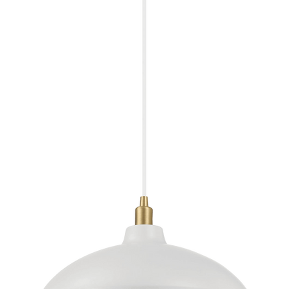 Astral Single Light White Pendant Lamp with Golder Brass Finish for Entrance Kitchen Island 14"D × 8"H