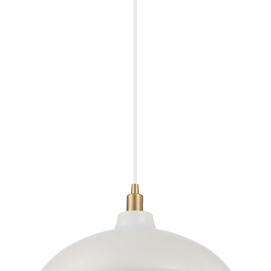 Astral Single Light White Pendant Lamp with Golder Brass Finish for Entrance Kitchen Island 14"D × 8"H