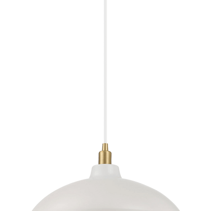 Astral Single Light White Pendant Lamp with Golder Brass Finish for Entrance Kitchen Island 14"D × 8"H
