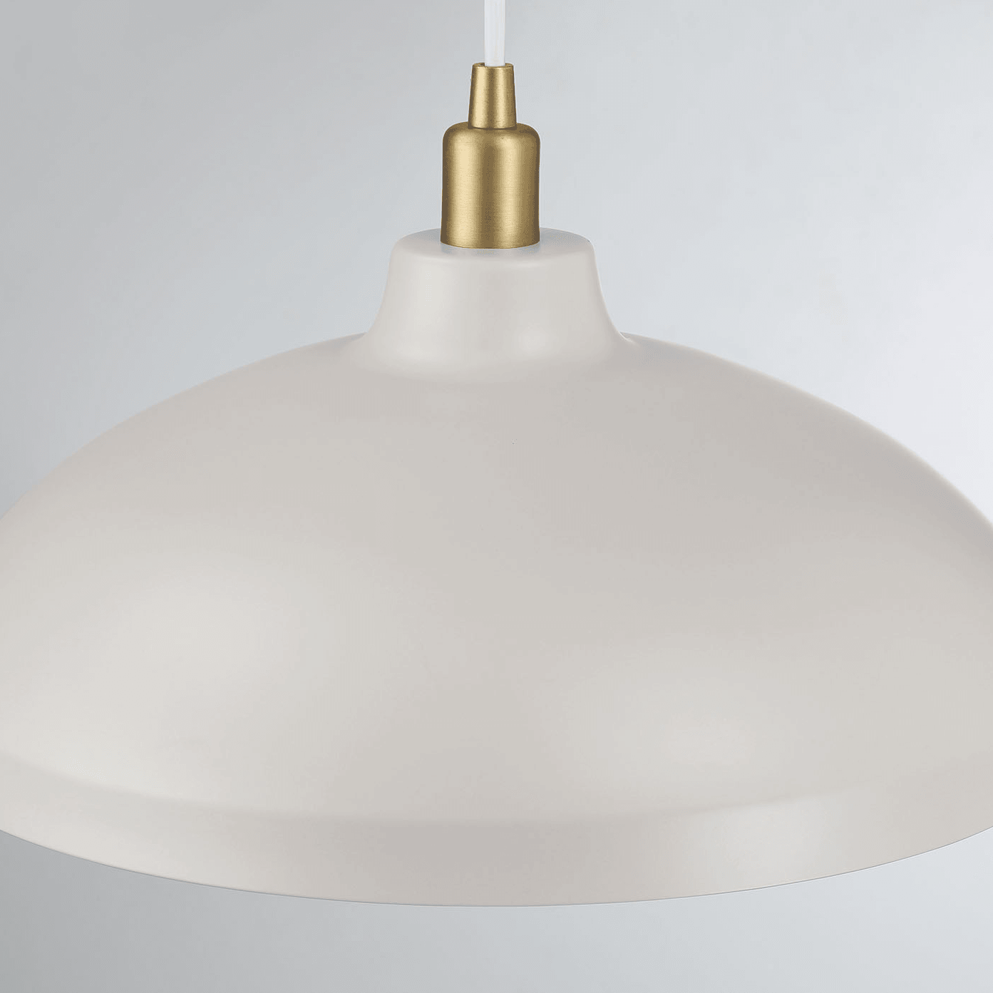 Astral Single Light White Pendant Lamp with Golder Brass Finish for Entrance Kitchen Island 14"D × 8"H