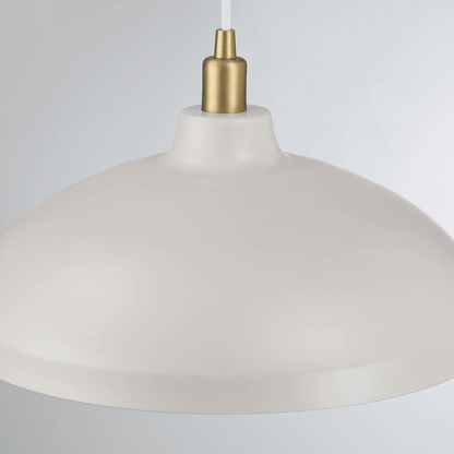 Astral Single Light White Pendant Lamp with Golder Brass Finish for Entrance Kitchen Island 14"D × 8"H