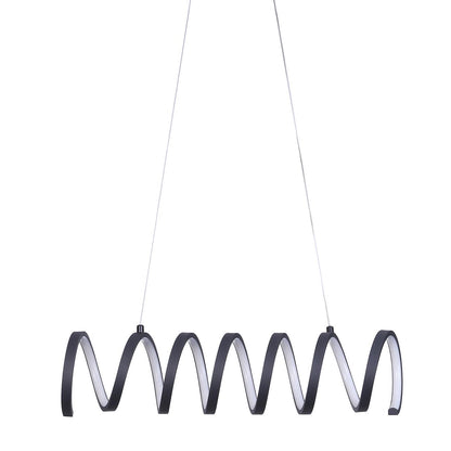 23"L X 6"H Spiral Loop Aluminum Integrated 14 W Led W/ Adjustable 47" - 12" Suspension Wire Modern Ceiling Pendant