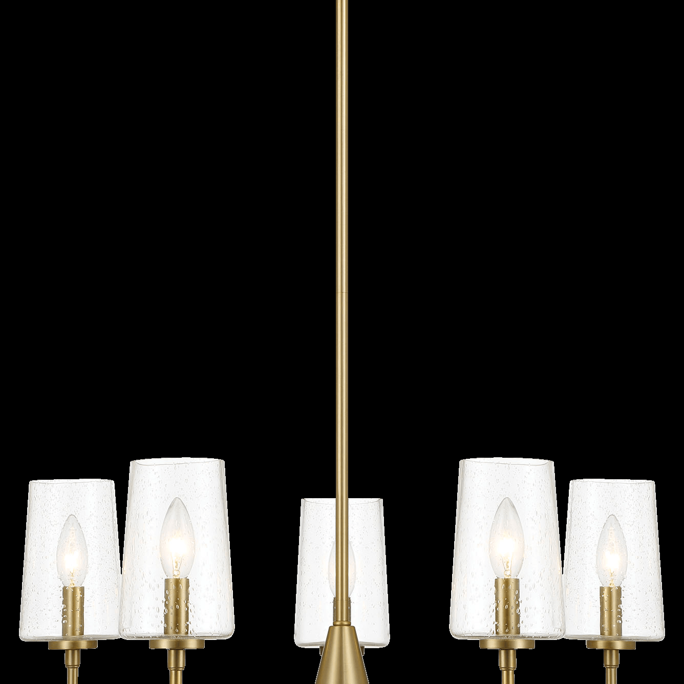 Dazzle Five Lights Chandelier With Clear Seeded Glass -Satin Brass