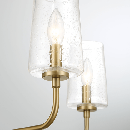 Dazzle Five Lights Chandelier With Clear Seeded Glass -Satin Brass