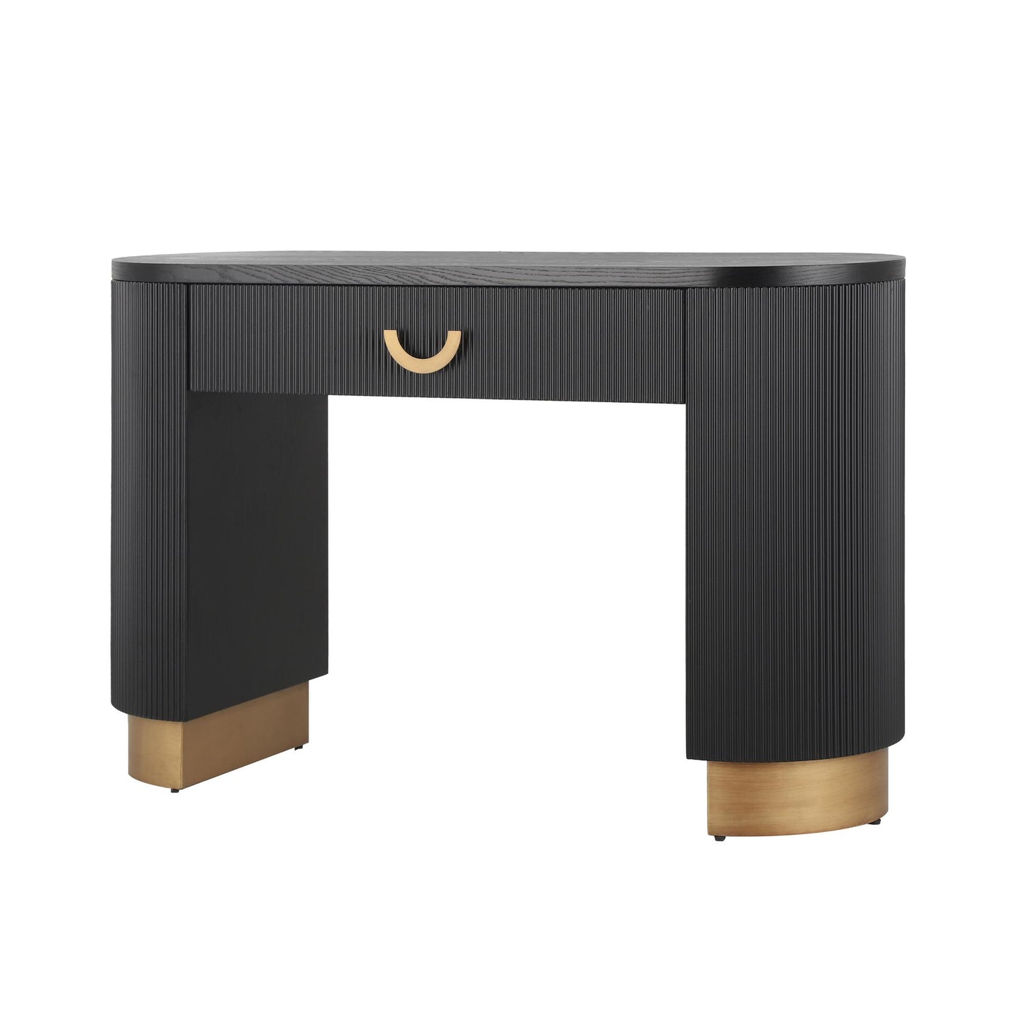 Mirod Modern Console Table with Vertical Ribbed Design, Compact Storage with Functional Drawer