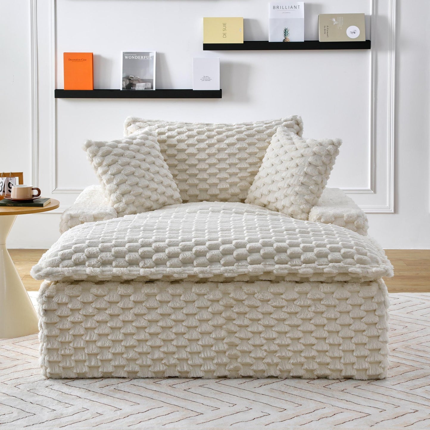 51 - inch Comfort - bearing Sofa: Two Pillows and One Backrest, Suitable for Multiple Scenarios in Bedrooms and Living Rooms