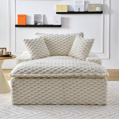 51 - inch Comfort - bearing Sofa: Two Pillows and One Backrest, Suitable for Multiple Scenarios in Bedrooms and Living Rooms